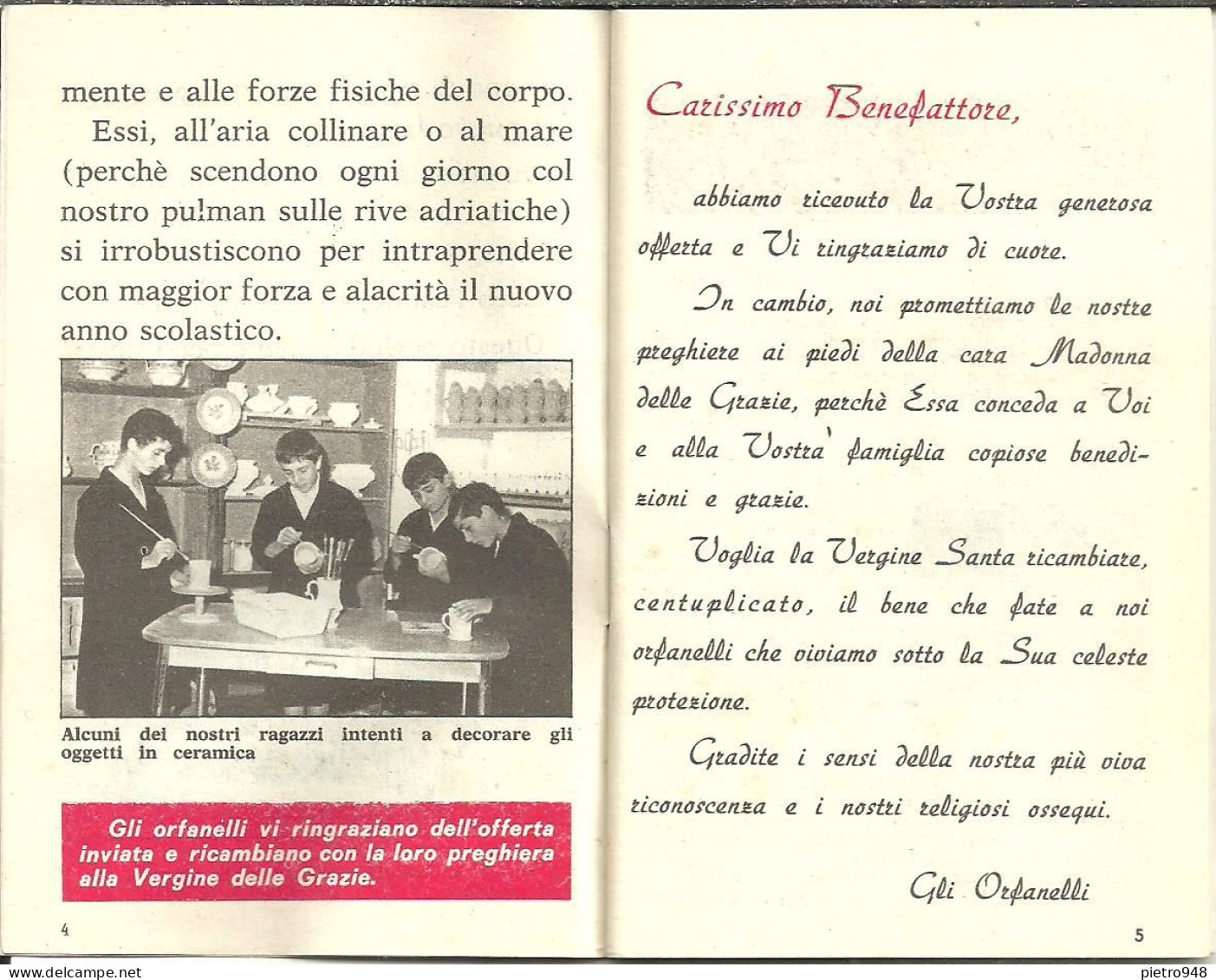 Libro (Libretto) Religioso "Opera Madonna Delle Grazie E Sant'Antonio" Corato (Bari), Agendina 1970 - Religion/ Spiritualisme