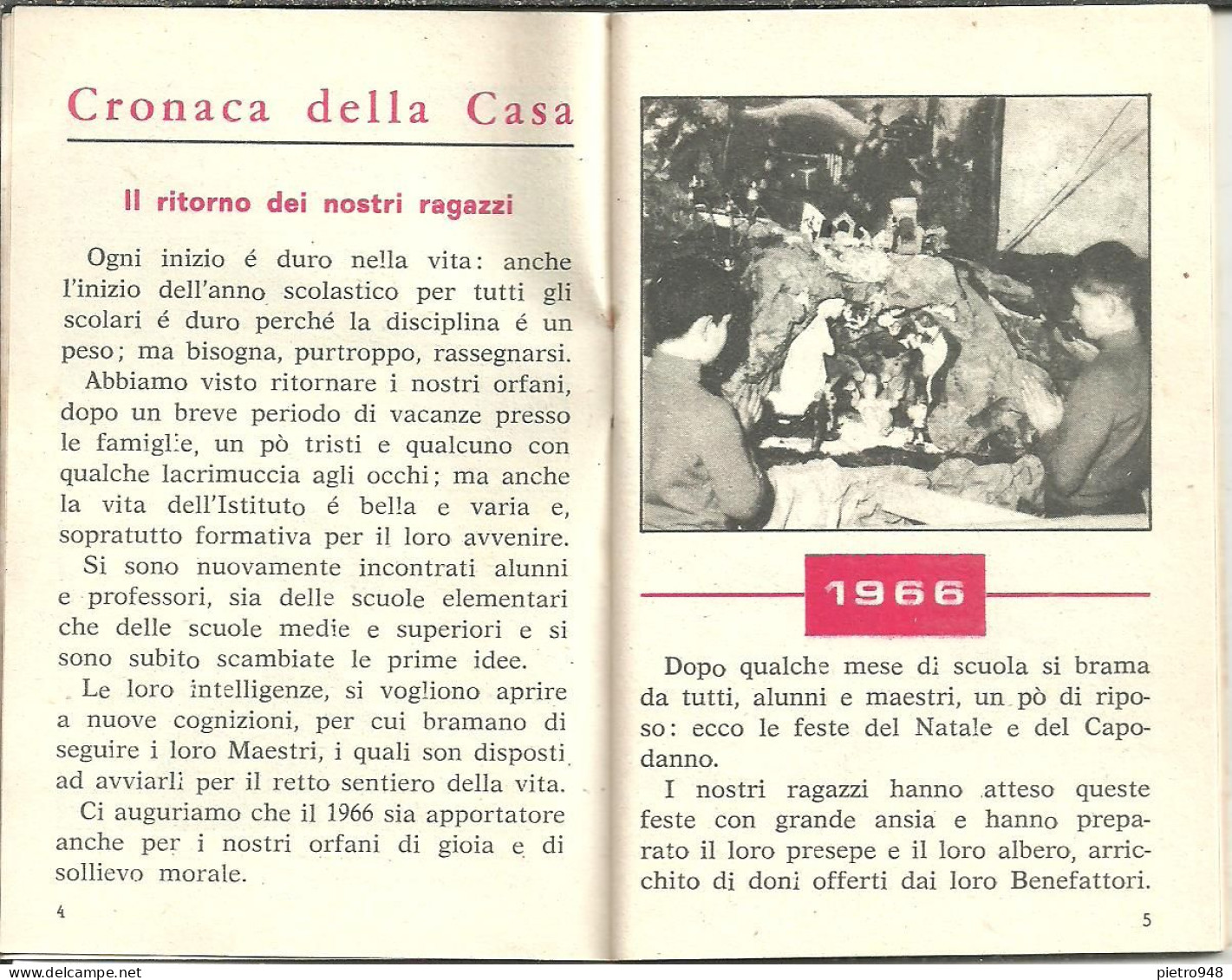 Libro (Libretto) Religioso "Opera Madonna Delle Grazie E Sant'Antonio" Corato (Bari), Agendina 1966 - Religione/Spiritualismo