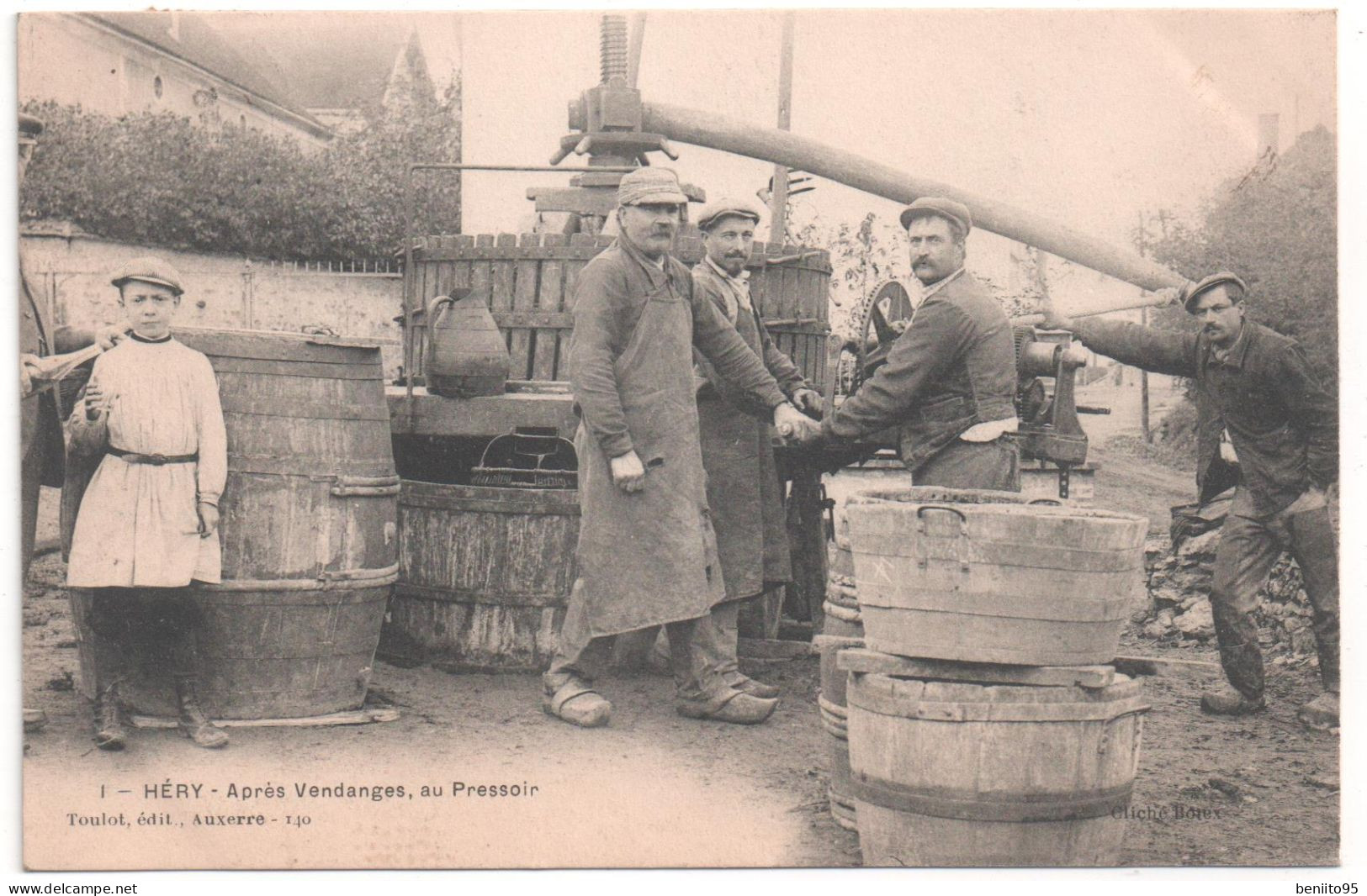 CPA De HERY - Après Vendanges Au Pressoir (Très Gros Plan!!). - Hery