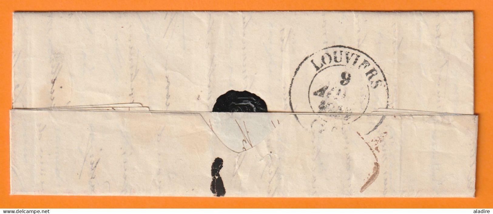 1842 - Lettre Pliée Avec Corresp De Praslin Postée à Melun (cad Moyen) Vers Louviers, Eure (grand Cad) - Taxe 4 - 1801-1848: Vorläufer XIX