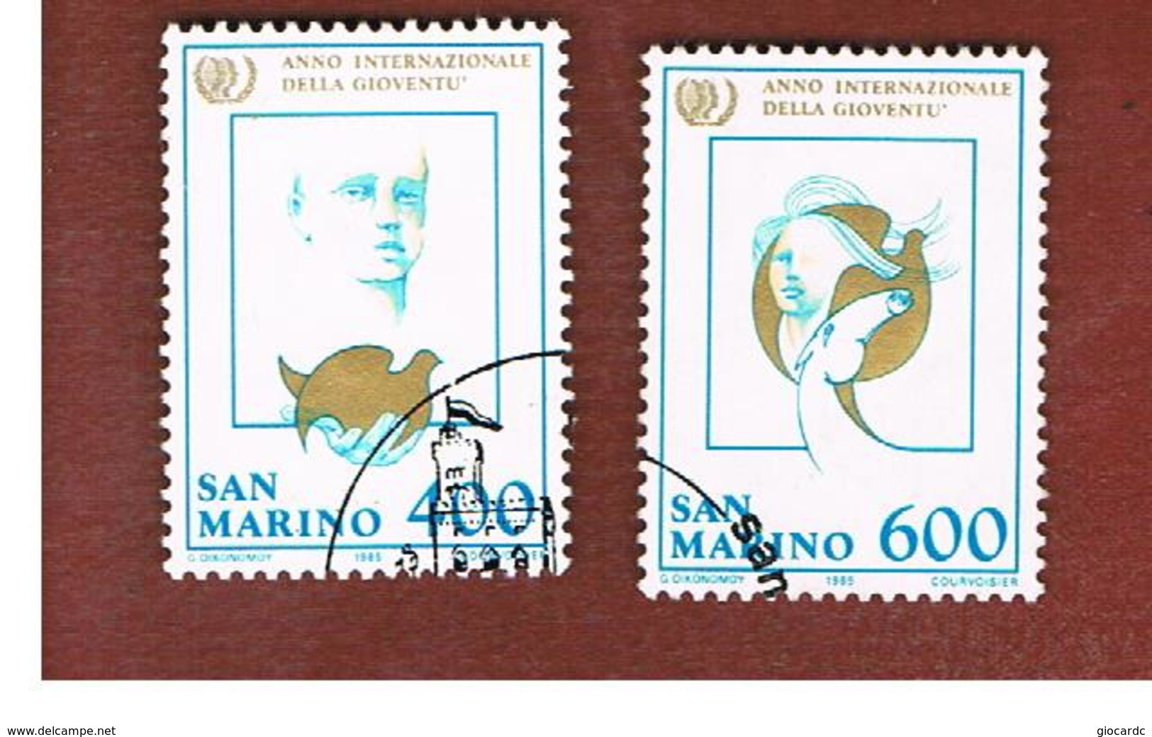 SAN MARINO - UNIF. 1162.1163  - 1985   ANNO INTERNAZIONALE DELLA GIOVENTU' (SERIE COMPLETA DI 2) -  USATI (USED°) - Gebruikt