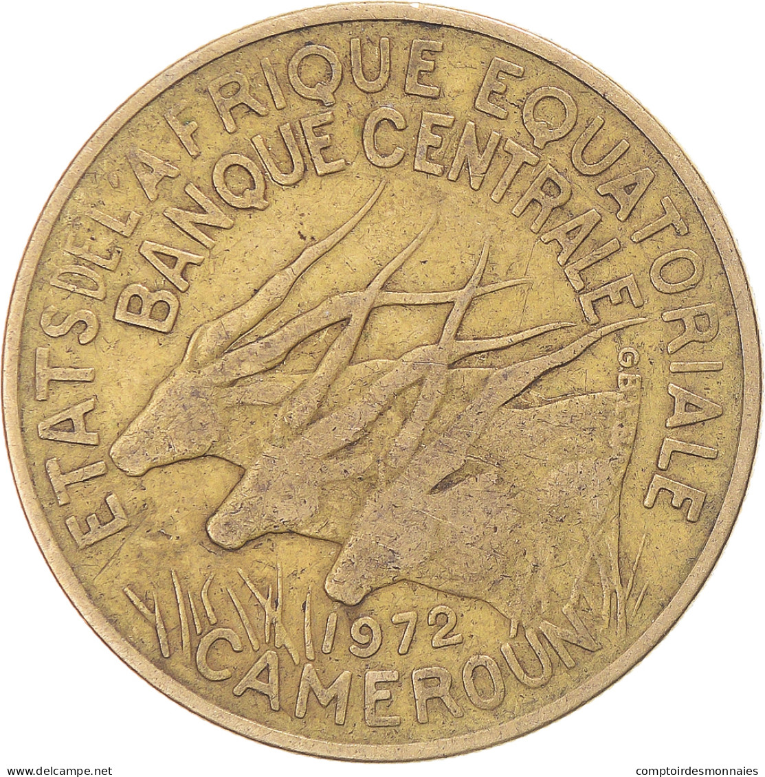 Monnaie, États De L'Afrique équatoriale, 25 Francs, 1972 - Camerun