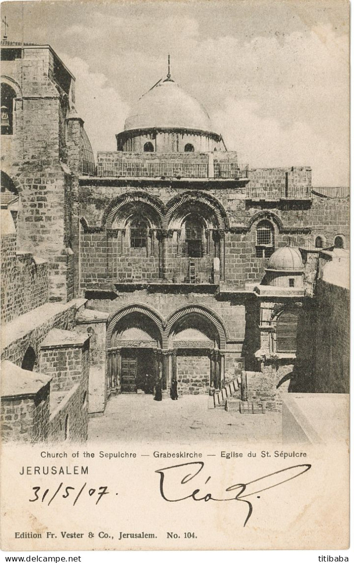 Palestine Jérusalem église Du Saint Sépulcre 1907 Levant Autrichien - Palestine