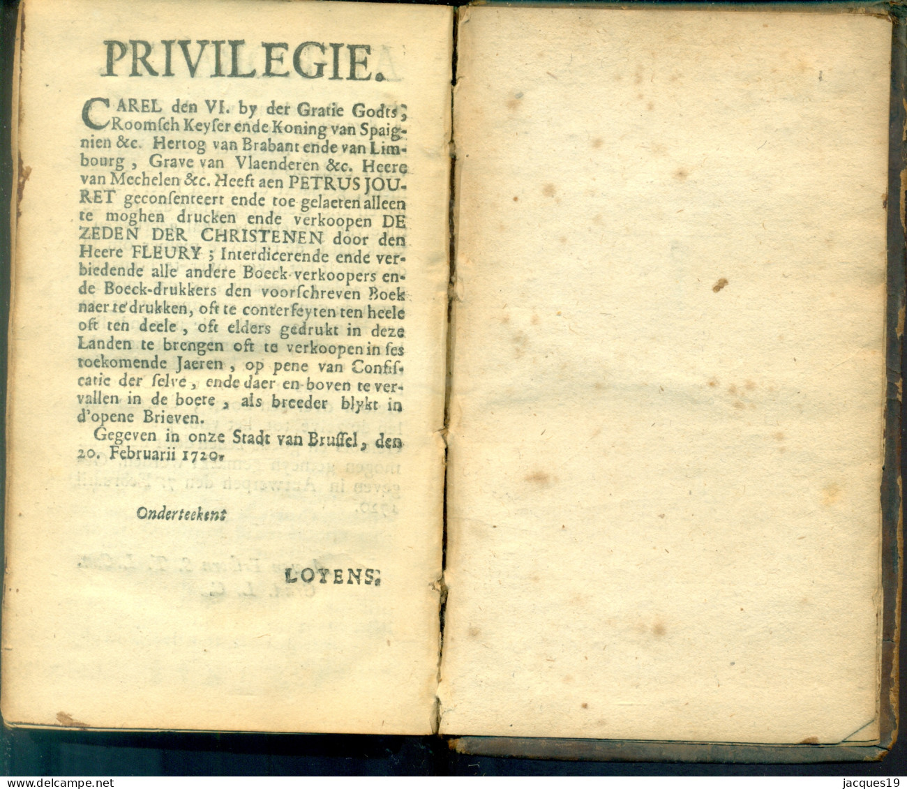 1720 De Zeden Der Christenen Gemaakt Door Den Heer Fleury Tegenwoordig Den Biegtvader Den Koning Van Vrankrijk - Antiguos