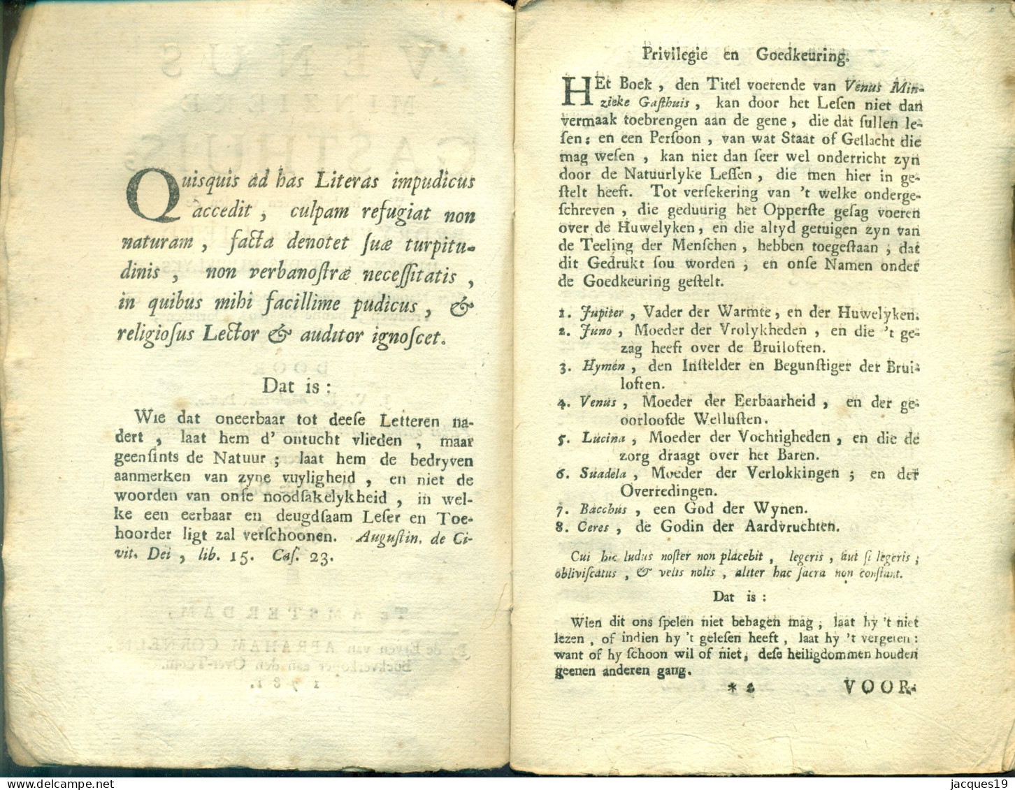 1781 Venus Minzieke Gasthuis Waar In Beschreven Worden De Bedryven Der Liefde Door J.V.E. Medicinae-Doctor Elfde Druk - Vecchi