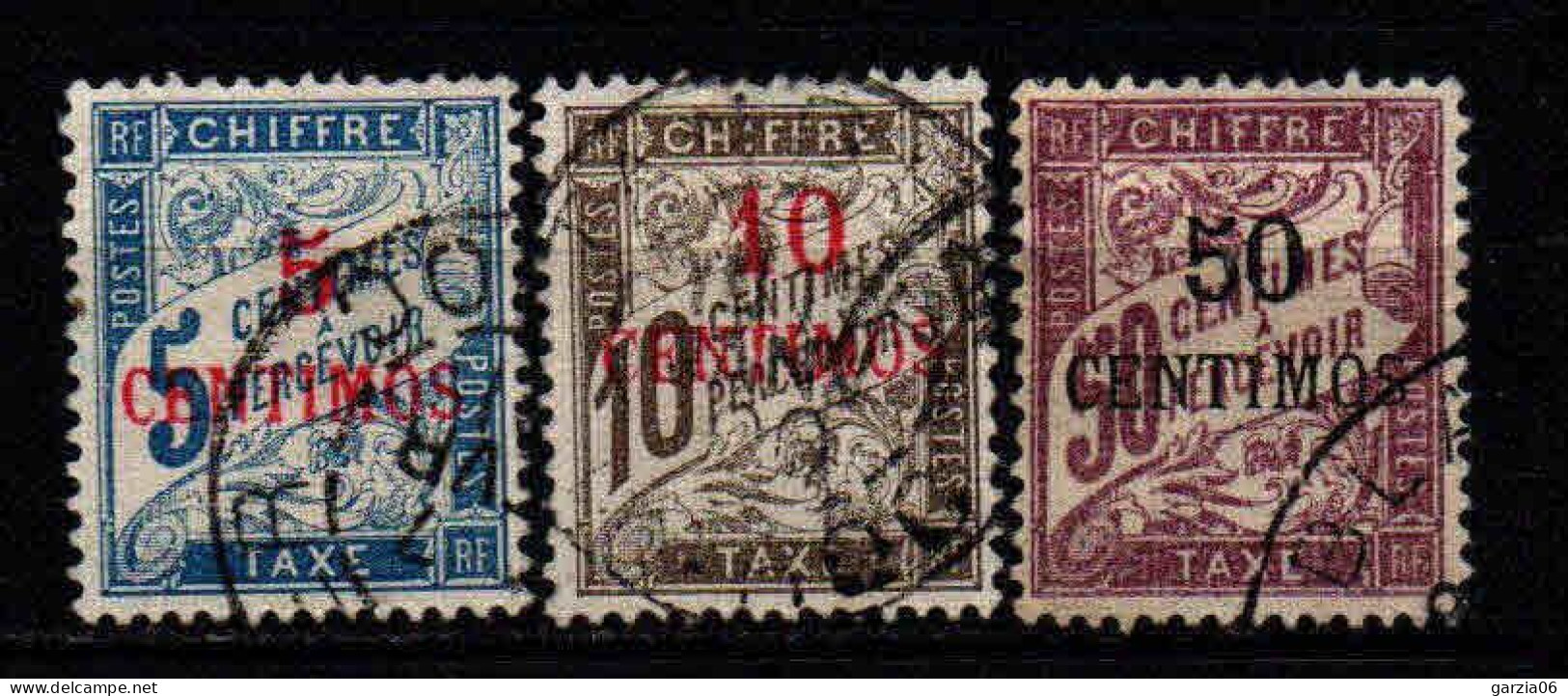 Maroc - 1909 - Timbres Taxe -  N° 6/7/9 - Oblit - Used - Portomarken