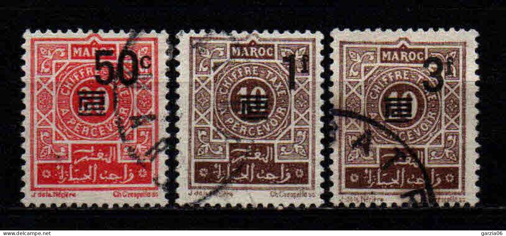 Maroc - 1944 - Timbres Taxe -  N° 46 à 48  - Oblit - Used - Portomarken