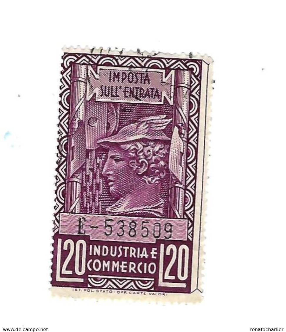 20 Lire.Industrie Et Commerce. - Revenue Stamps