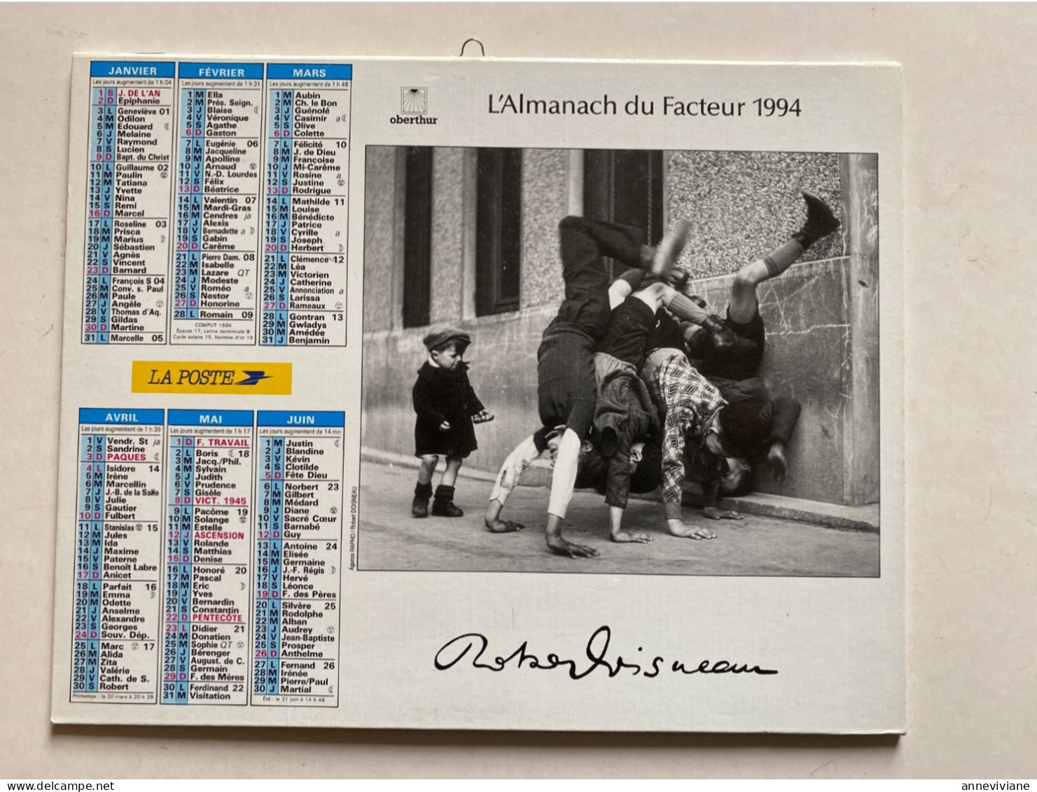 Almanach Du Facteur 1994. Robert Doisneau. Pour La Seine Maritime - Big : 1991-00