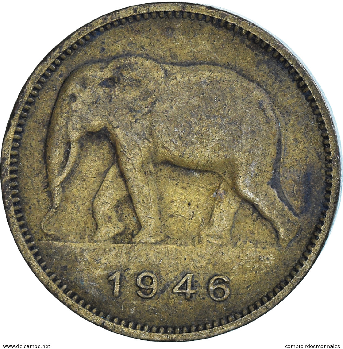 Monnaie, Congo Belge, 2 Francs, 1946 - 1945-1951: Regentschaft