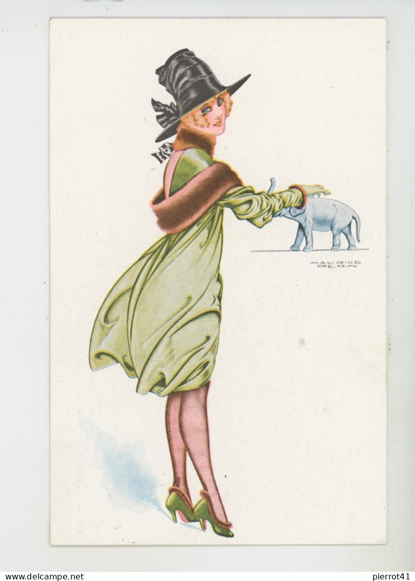 Illustrateur MAURICE PEPIN - PIG - Jolie Carte Fantaisie Femme Et éléphant Blanc - PORTE BONHEUR SÉRIE 23 - Pepin