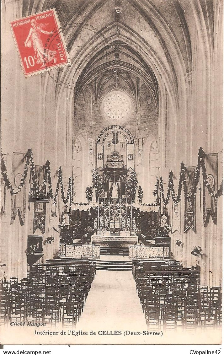 CELLES (79) Intérieur De L'Eglise En 1913 - Celles-sur-Belle