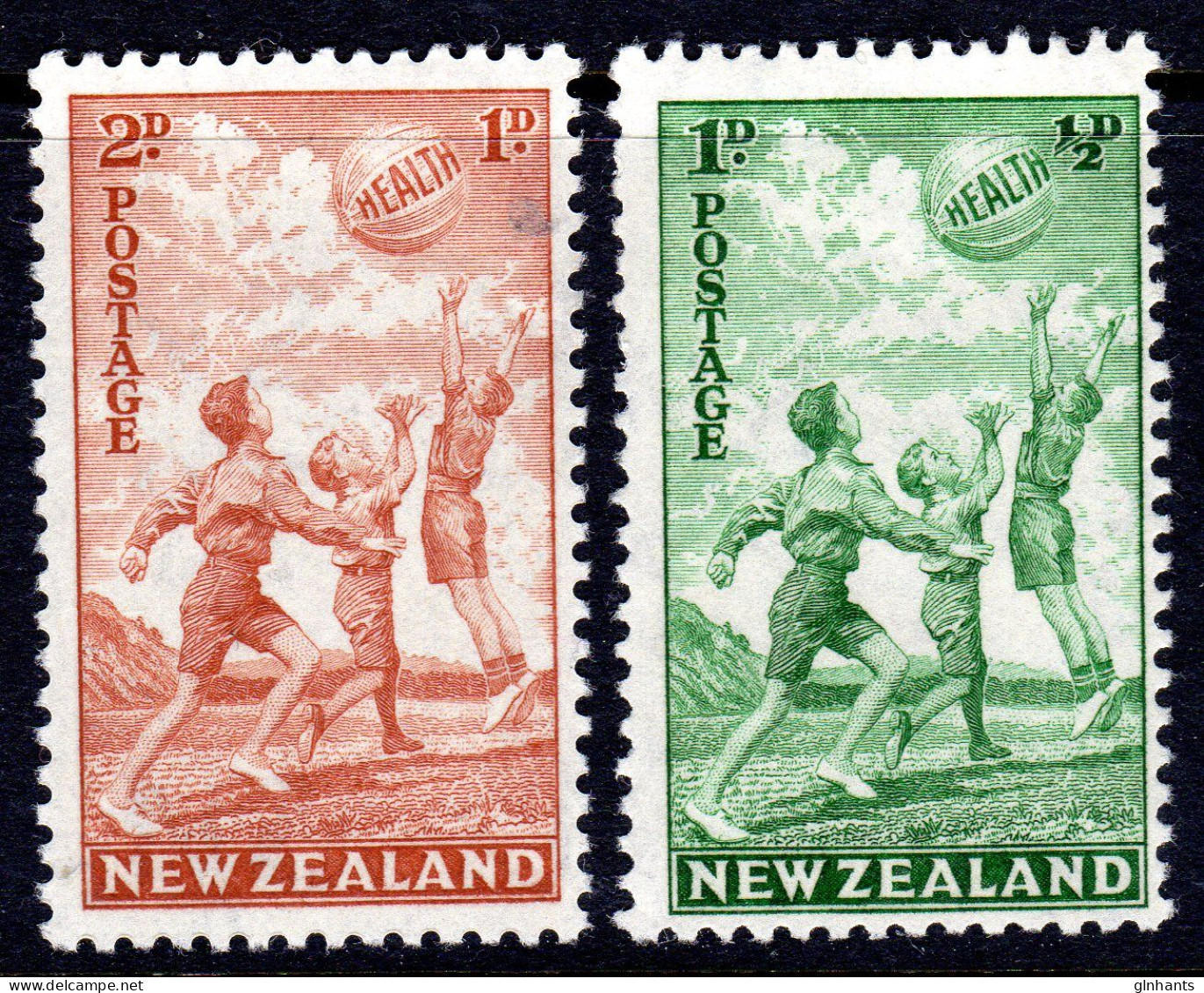 NEW ZEALAND NZ - 1940 HEALTH SET (2V) FINE MOUNTED MINT MM * SG 626-627 - Unused Stamps