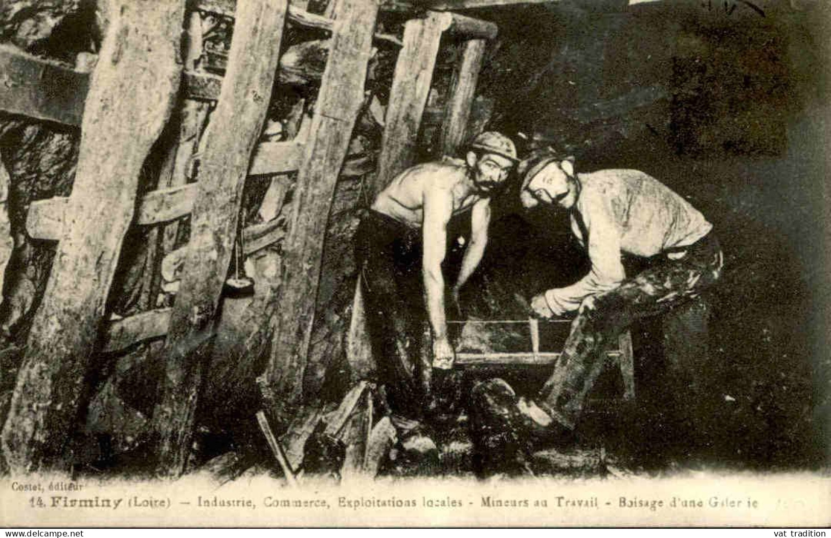 MINES - Carte Postale De Firminy -Mineurs Au Travail - Boisage D'une Galerie - L 146065 - Mines