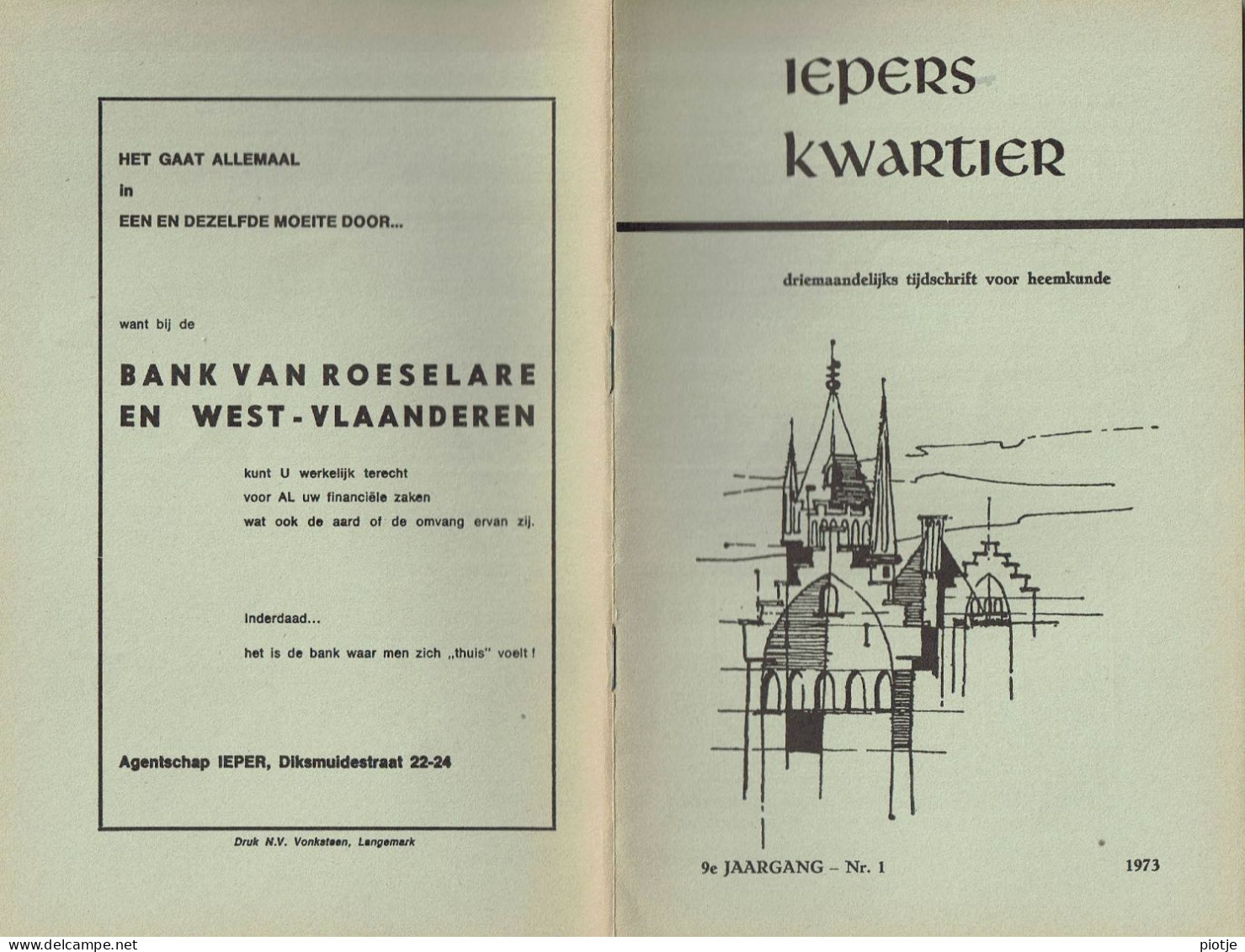 * Ieper - Ypres * (Iepers Kwartier - Jaargang 9 - Nr 1 - Maart 1973) Tijdschrift Voor Heemkunde - Heemkundige Kring - Aardrijkskunde & Geschiedenis