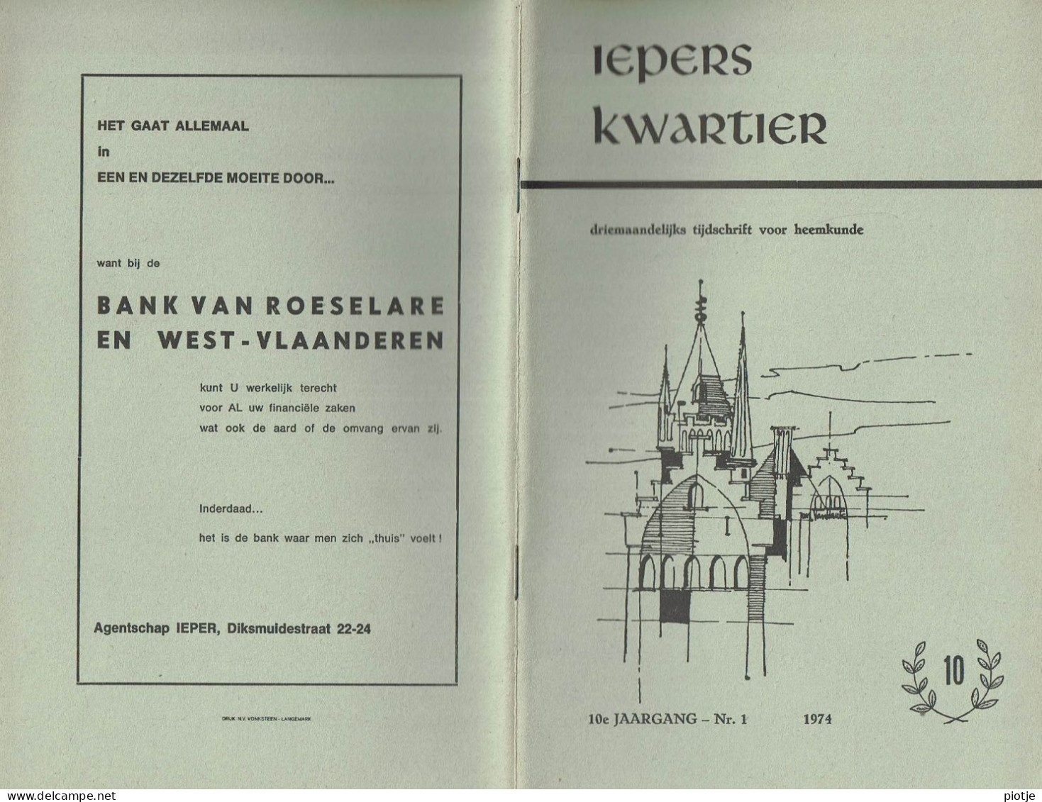 * Ieper - Ypres * (Iepers Kwartier - Jaargang 10 - Nr 1 - Maart 1974) Tijdschrift Voor Heemkunde - Heemkundige Kring - Geography & History
