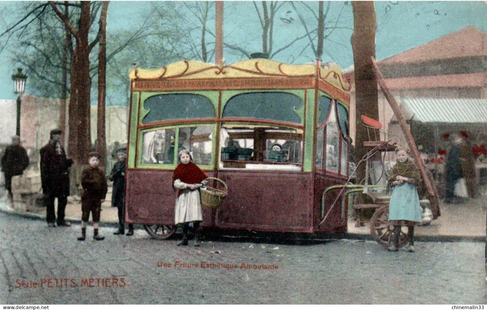 BELGIQUE UNE FRITURE ESTHETIQUE AMBULANTE TRÈS  BELLE ANIMATION 9X14 REIMPRESSION DE CARTES ANCIENNES - Ambachten