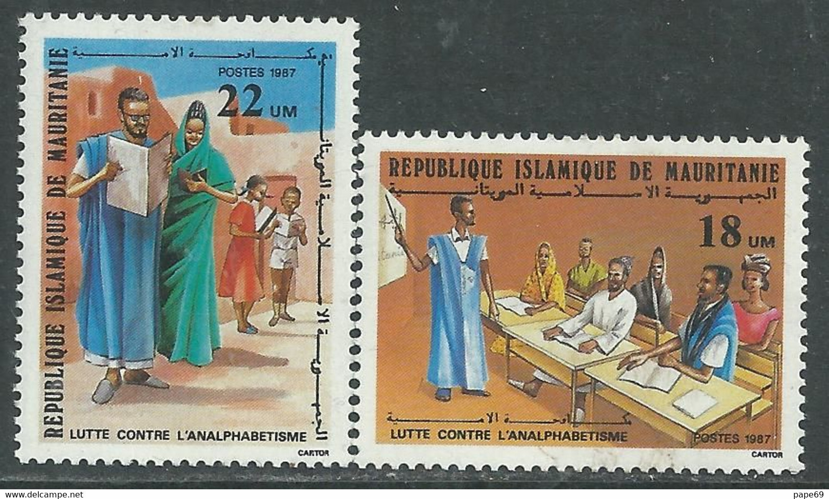 Mauritanie  N° 598 + 99 XX  Lutte Contre L' Analphabétisme, Les 2 Valeurs  Sans Charnière, TB - Mauritanie (1960-...)