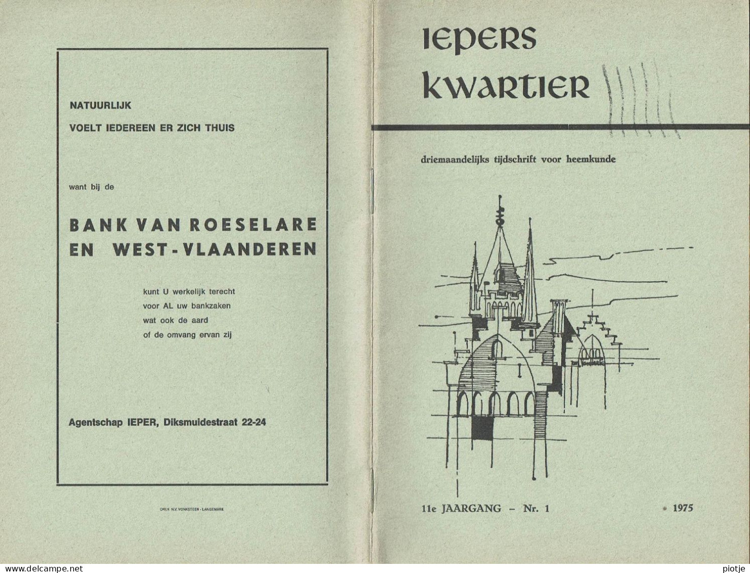 * Ieper - Ypres * (Iepers Kwartier - Jaargang 11 - Nr 1 - Maart 1975) Tijdschrift Voor Heemkunde - Heemkundige Kring - Géographie & Histoire