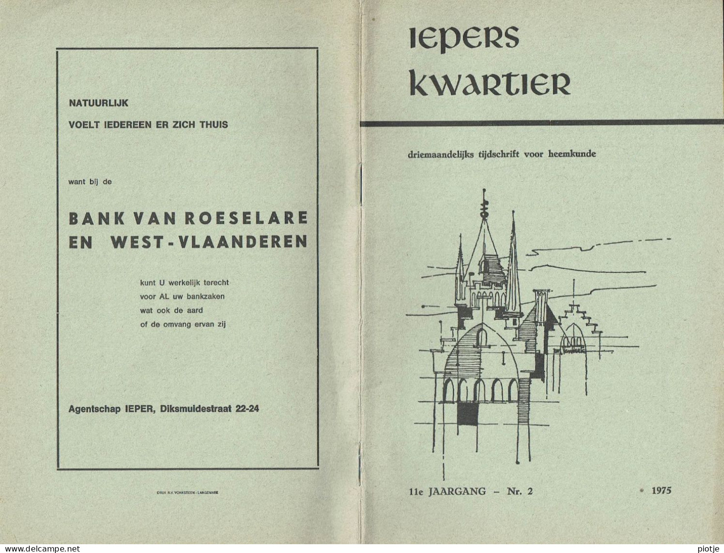 * Ieper - Ypres * (Iepers Kwartier - Jaargang 11 - Nr 2 - Juni 1975) Tijdschrift Voor Heemkunde - Heemkundige Kring - Géographie & Histoire