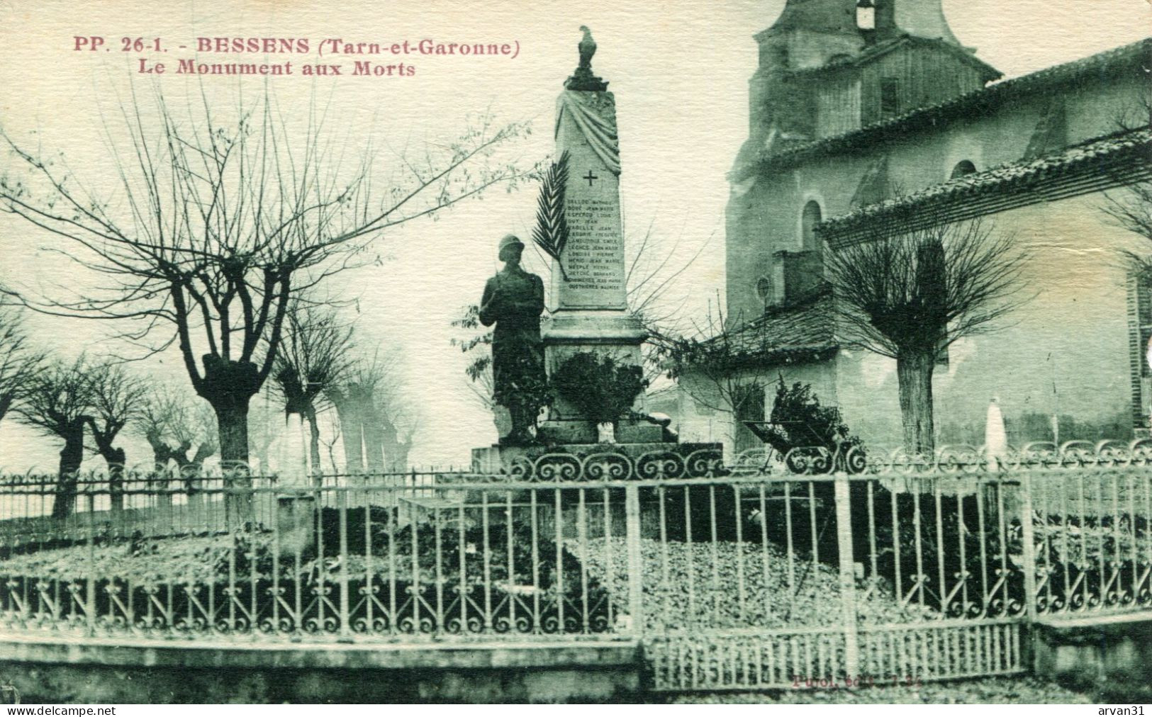 BESSENS  (TARN Et GARONNE)  - LE MONUMENT Aux MORTS - CARTE TRES RARE - - Monuments Aux Morts