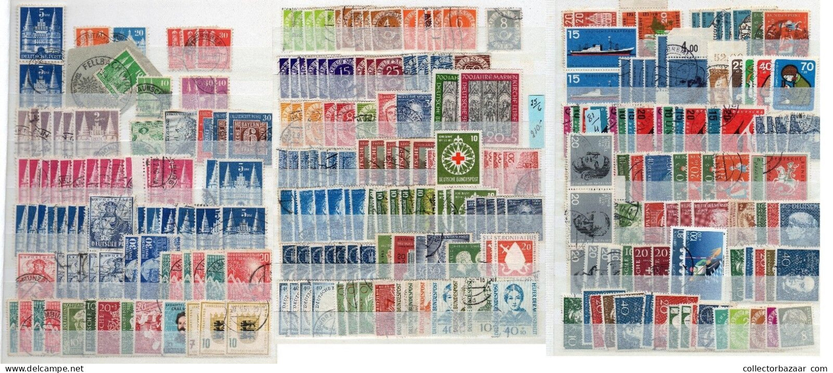 GERMANY IMPRESSIVE USED STAMP STOCK CAT VALUE +$7000 BUNDESREPUBLIK DEUTSCHLAND - Collezioni E Lotti