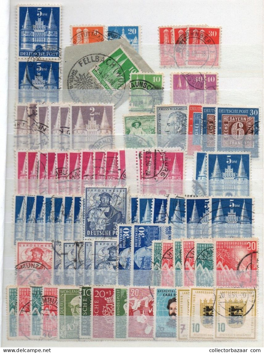 GERMANY IMPRESSIVE USED STAMP STOCK CAT VALUE +$7000 BUNDESREPUBLIK DEUTSCHLAND - Verzamelingen & Kavels