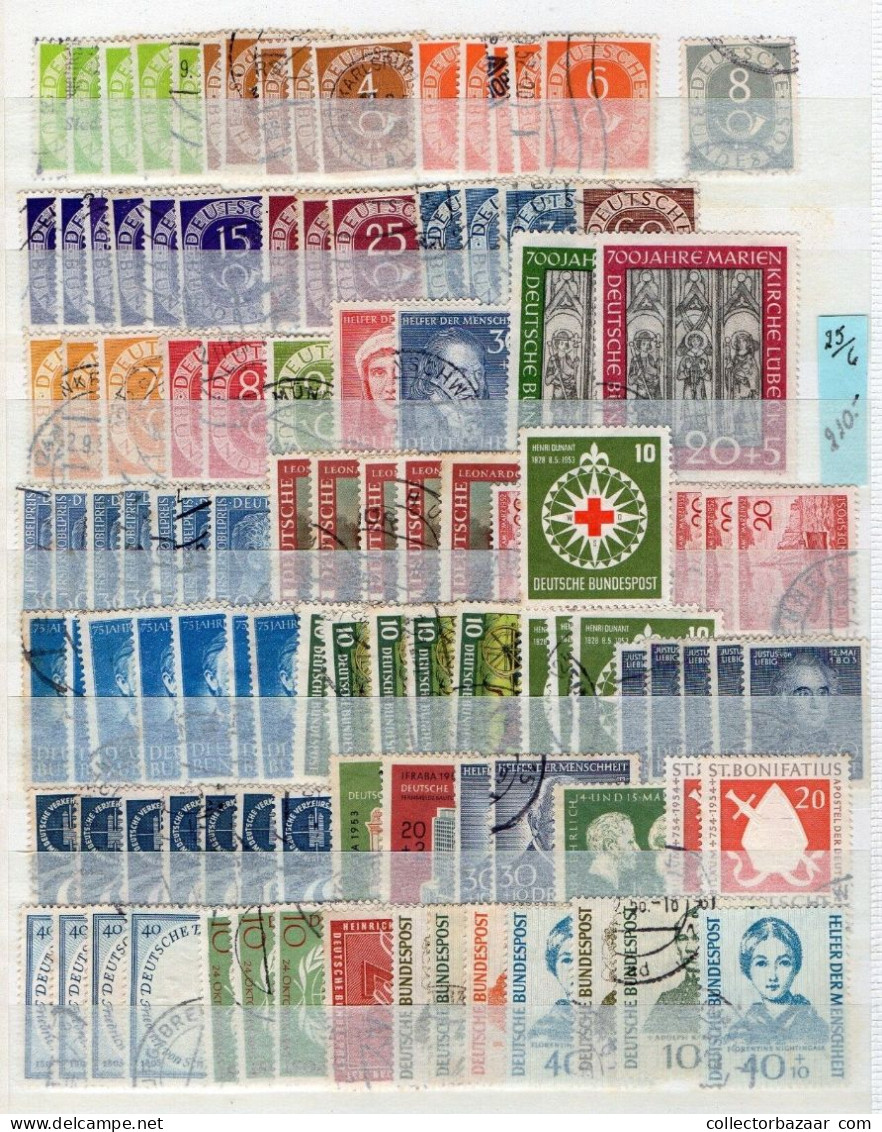 GERMANY IMPRESSIVE USED STAMP STOCK CAT VALUE +$7000 BUNDESREPUBLIK DEUTSCHLAND - Collections & Lots