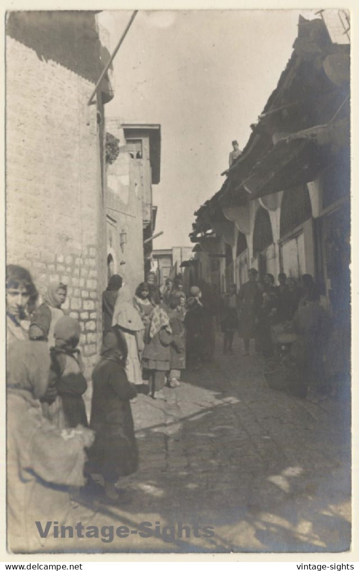 Aleppo / Syria: Native Folks In A Back Alley (Vintage RPPC ~1910s/1920s) - Afrique