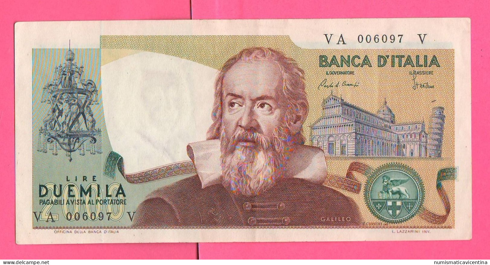 Italia 2.000 Lire Ottobre 1983  Repubblica Italiana Galileo Galilei Italy Italie - 2000 Liras