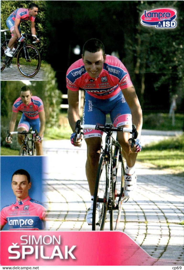 Carte Cyclisme Cycling Ciclismo サイクリング Format Cpm Equipe Cyclisme Pro Lampre - ISD 2011 Simon Spilak Slovénie TB.Etat - Radsport