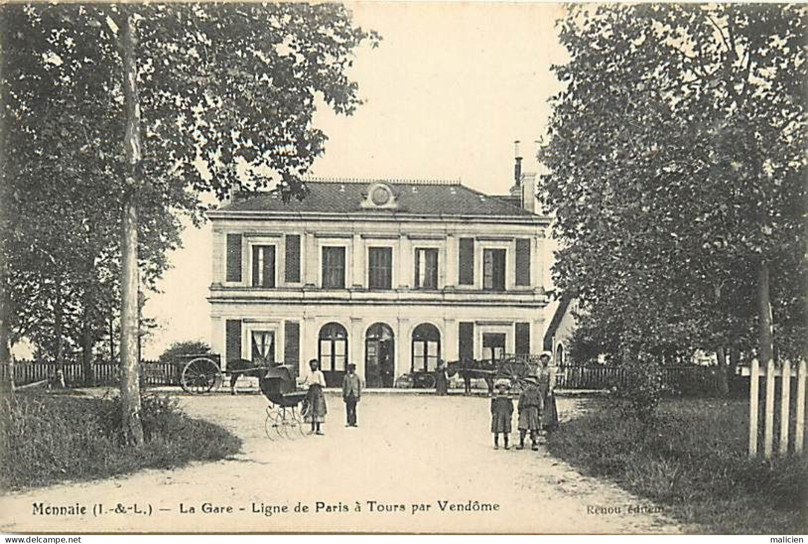 - Indre Et Loire - Ref-B267- Monnaie - La Gare - Ligne De Paris à Tours Par Vendôme - Gares - - Monnaie