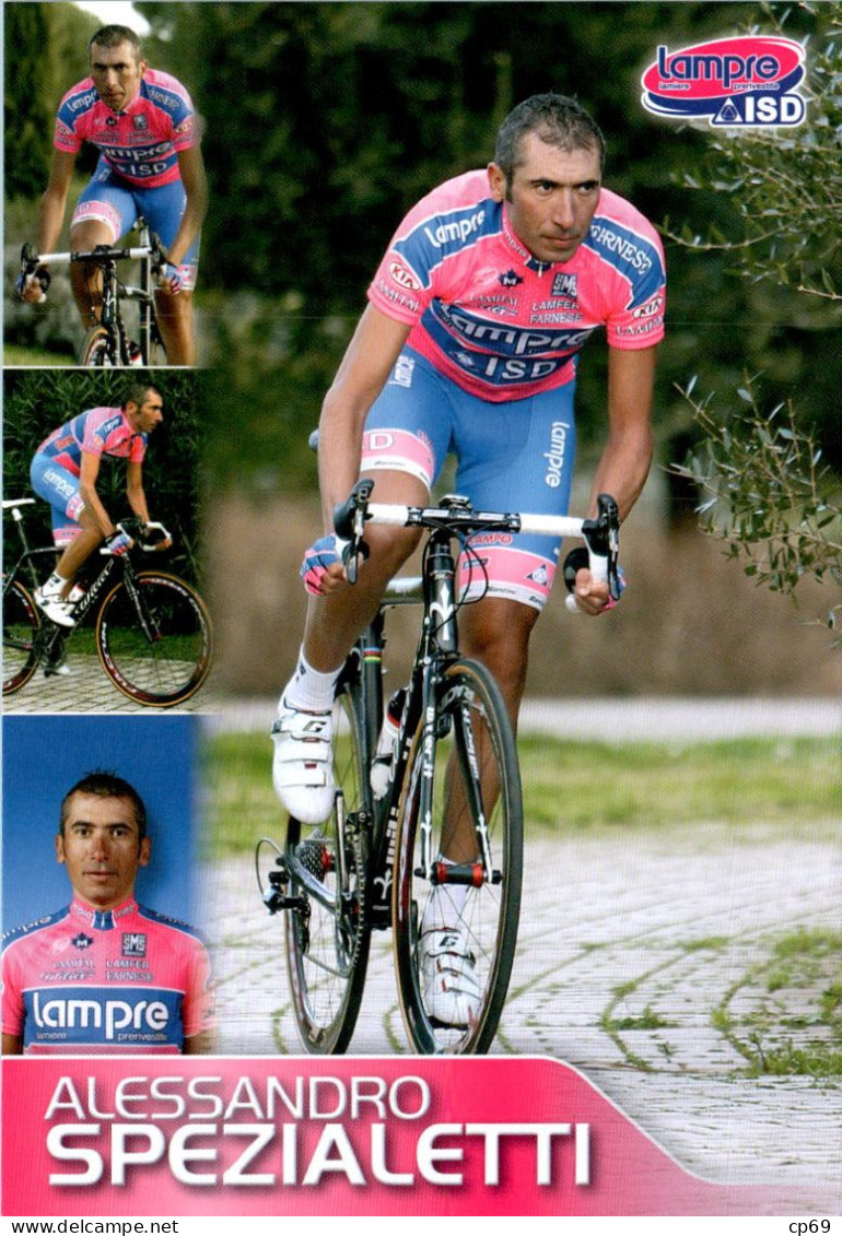 Carte Cyclisme Cycling Ciclismo サイクリング Format Cpm Equipe Cyclisme Pro Lampre - ISD 2011 Alessandro Spezialetti Italie - Ciclismo