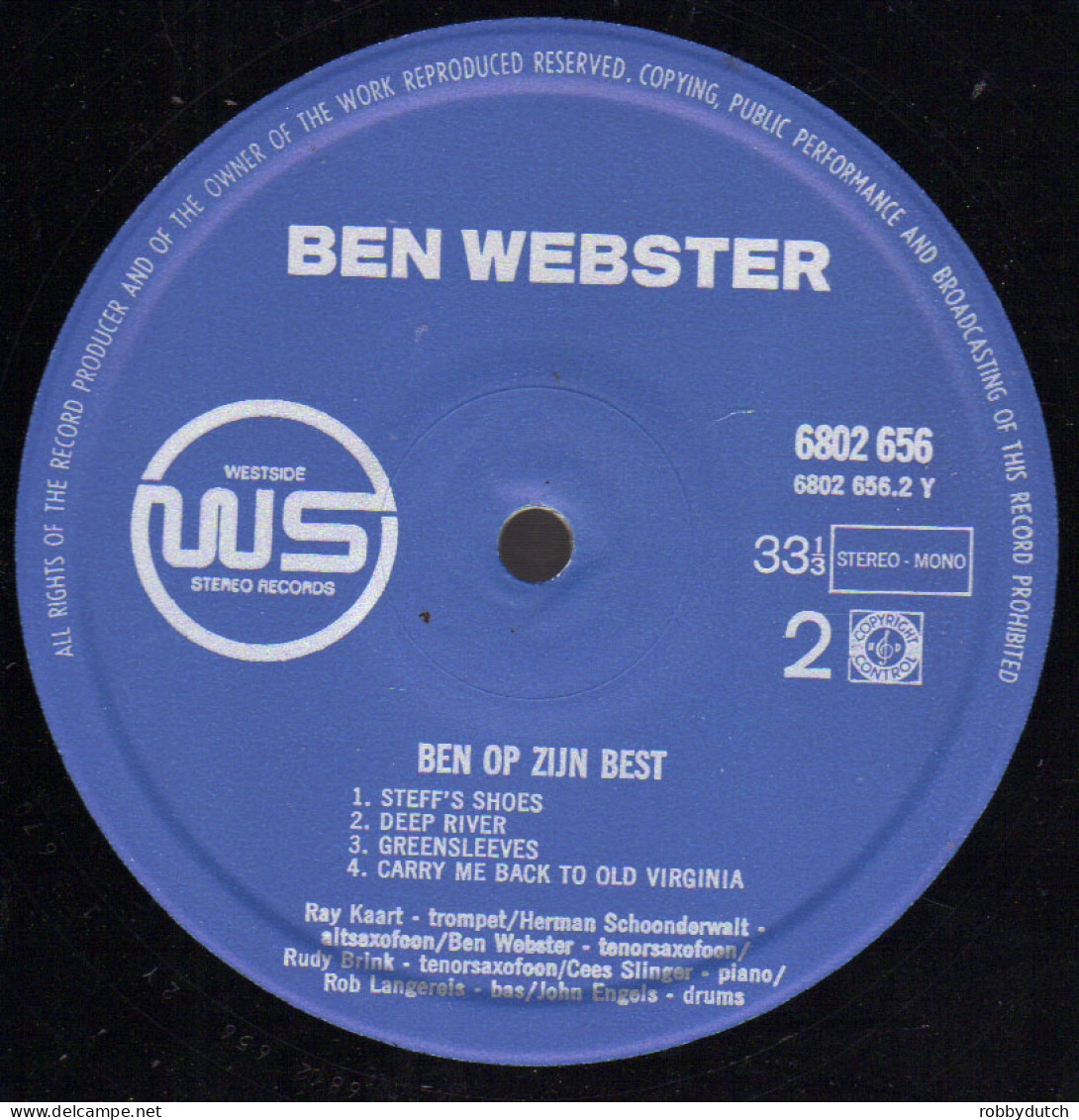 * LP *  BEN WEBSTER - BEN OP ZIJN BEST (Holland 1970 Near Mint!!!) - Jazz