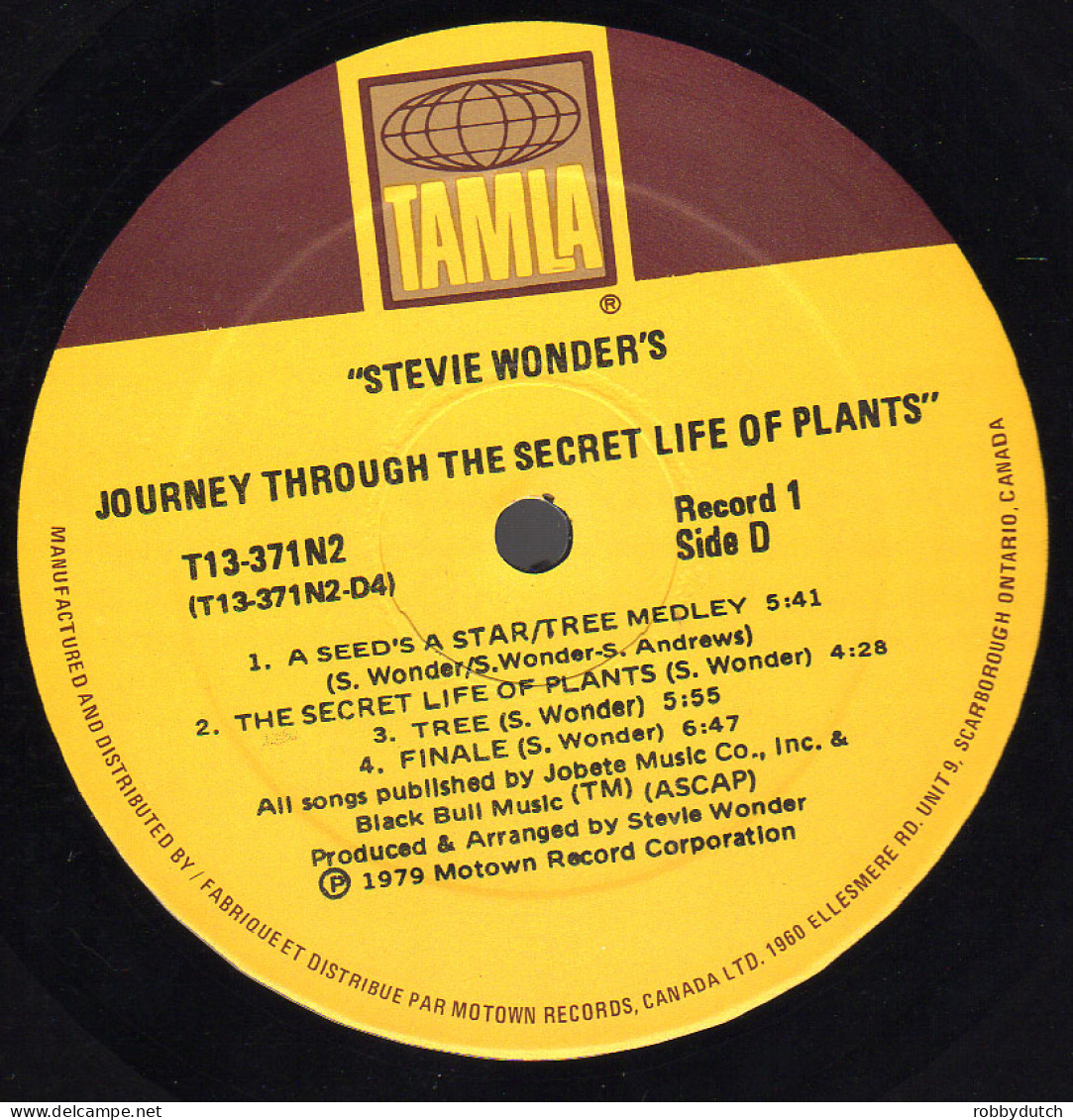 * 2LP *  STEVIE WONDER - JOURNEY THROUGH THE SECRET LIFE OF PLANTS (Canada 1979 EX-)