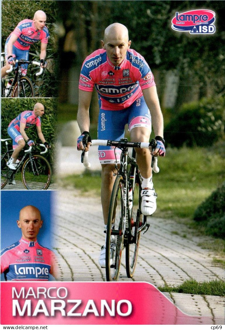 Carte Cyclisme Cycling Ciclismo サイクリング Format Cpm Equipe Cyclisme Pro Lampre - ISD 2011 Marco Marzano Italie Sup.Etat - Cyclisme