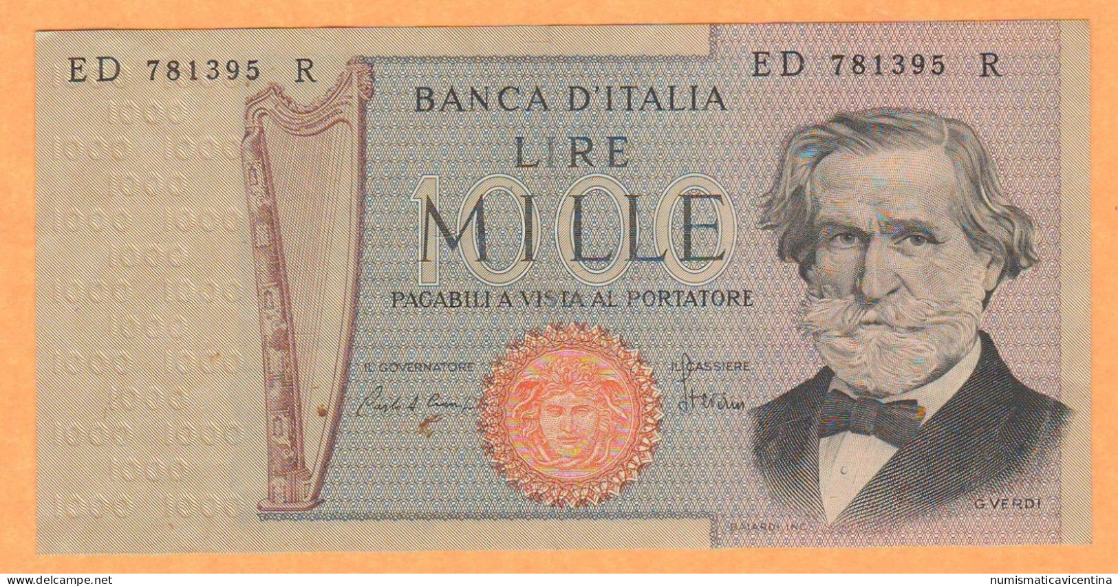 Italia Repubblica 1000 Lire Giuseppe Verdi II° Tipo 1981 Italie Italy - 1000 Liras