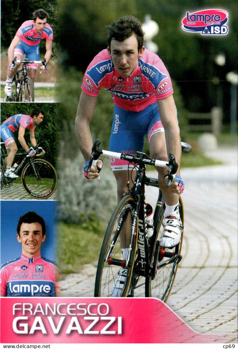 Carte Cyclisme Cycling Ciclismo サイクリング Format Cpm Equipe Cyclisme Pro Lampre - ISD 2011 Francesco Gavazzi Superbe.Etat - Ciclismo