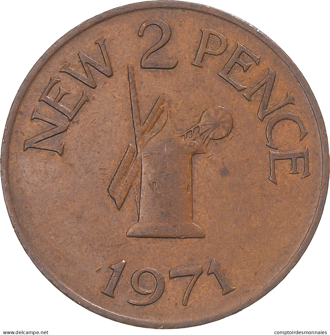 Monnaie, Guernesey, 2 New Pence, 1971 - Guernesey