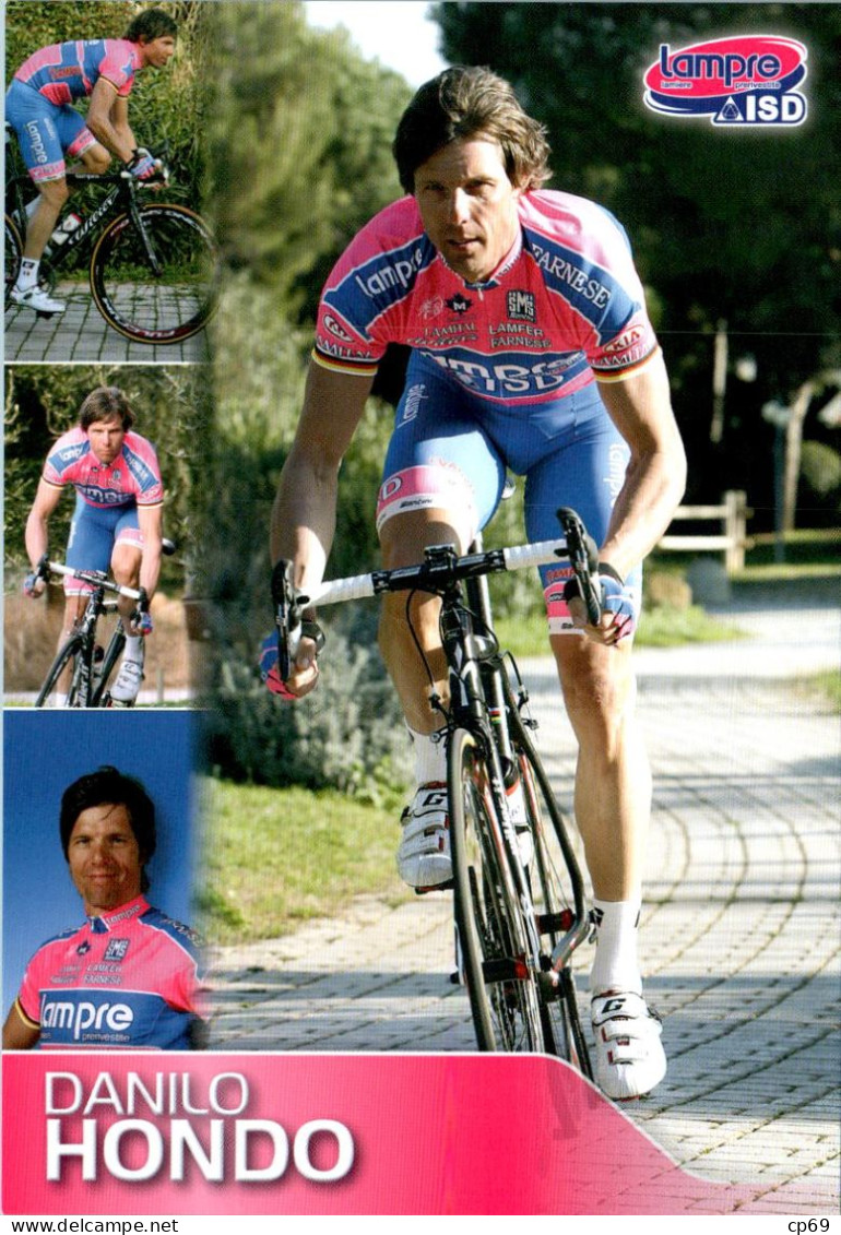 Carte Cyclisme Cycling Ciclismo サイクリング Format Cpm Equipe Cyclisme Pro Lampre - ISD 2011 Danilo Hondo Allemagne Sup.Etat - Ciclismo