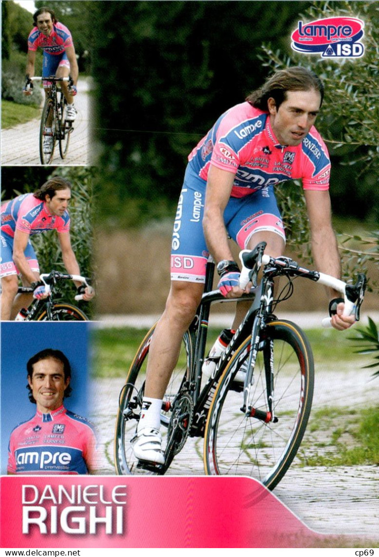 Carte Cyclisme Cycling Ciclismo サイクリング Format Cpm Equipe Cyclisme Pro Lampre - ISD 2011 Daniele Righi Italie Superbe.E - Radsport