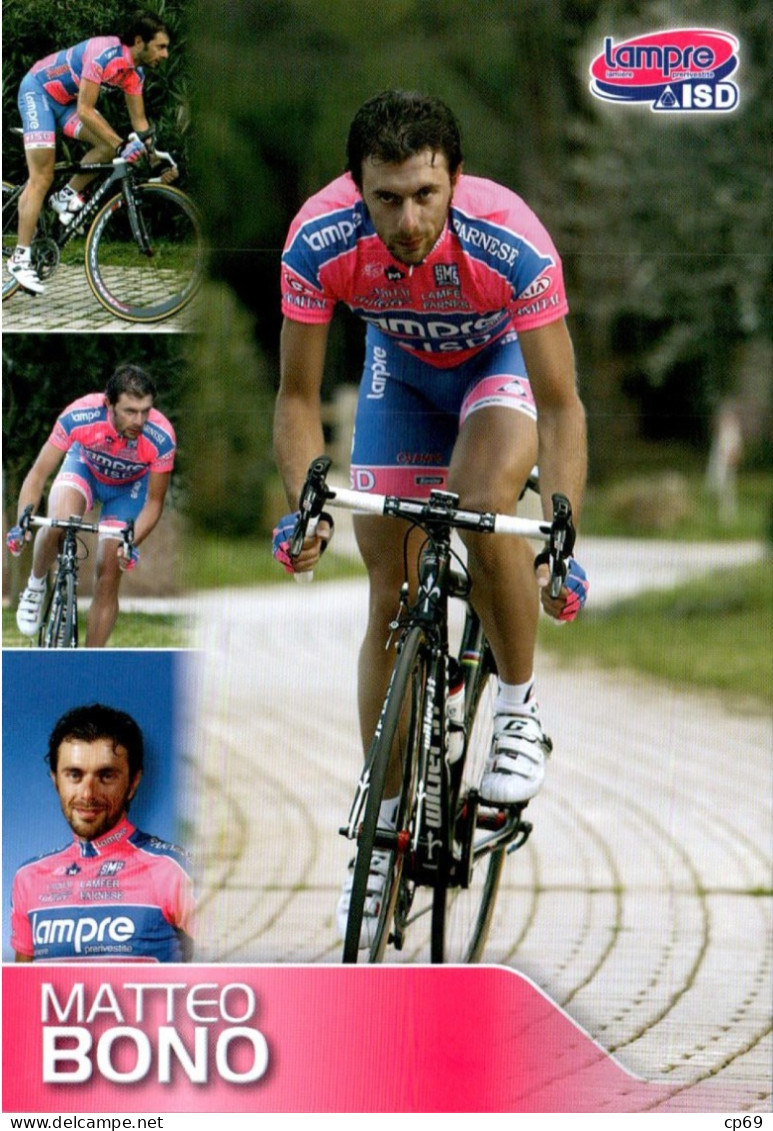 Carte Cyclisme Cycling Ciclismo サイクリング Format Cpm Equipe Cyclisme Pro Lampre - ISD 2011 Matteo Bono Italie Superbe.Etat - Cycling