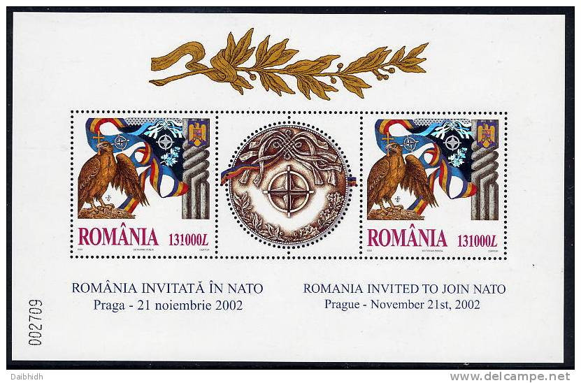 ROMANIA 2002 NATO Summit Conference Block MNH / **.  Michel Block 325 - Blokken & Velletjes