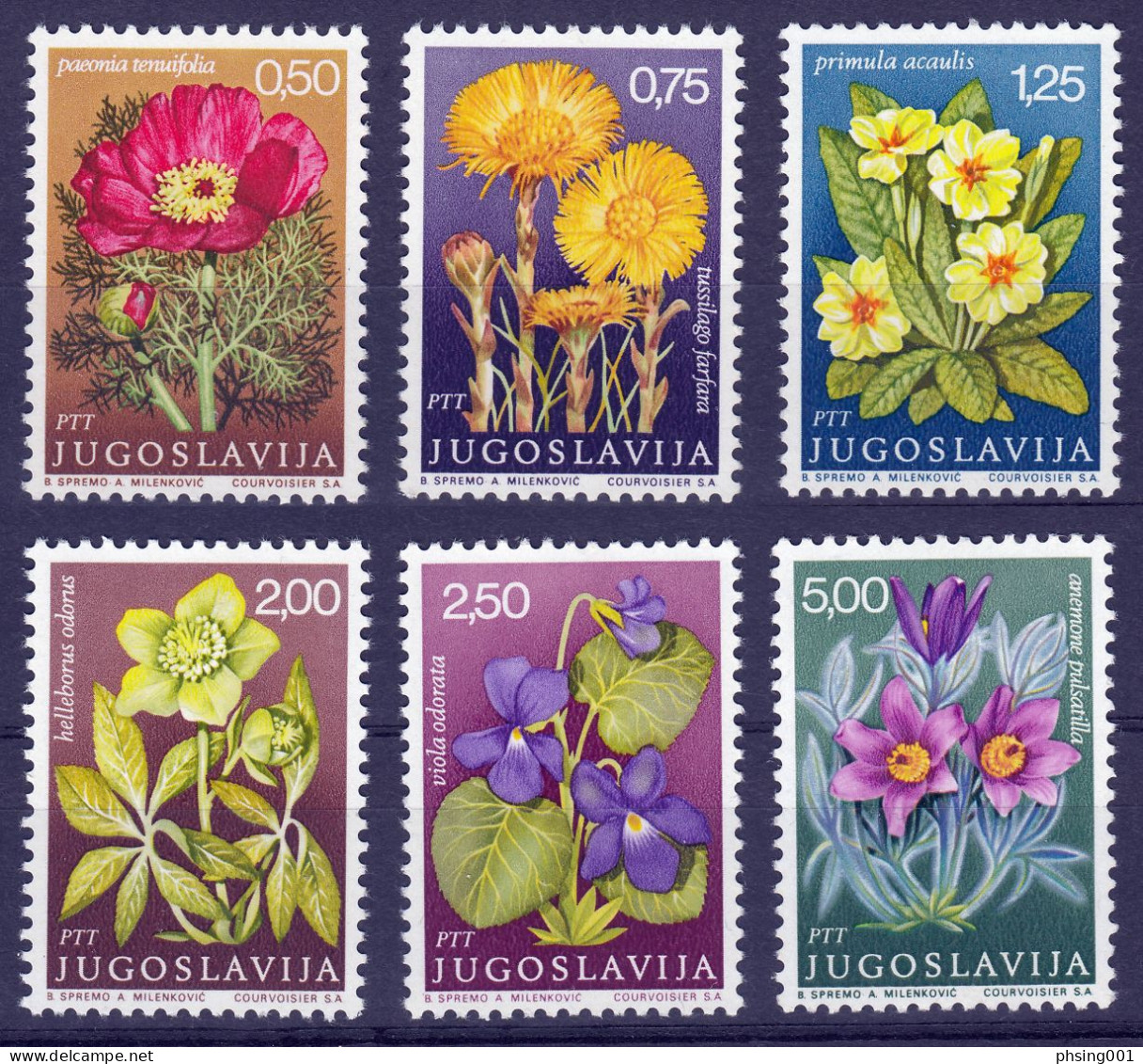 Yugoslavia 1969 Flora Flowers Medicinal Plants Viola Odorata, Set MNH - Geneeskrachtige Planten