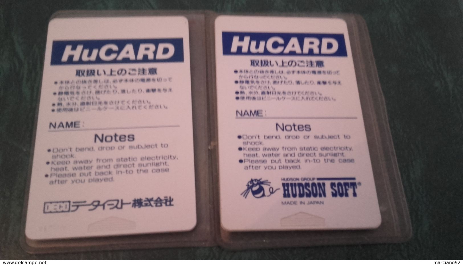 Deux Anciens Jeux  HuCARD D'origine Japan ( Rare) - Sonstige & Ohne Zuordnung