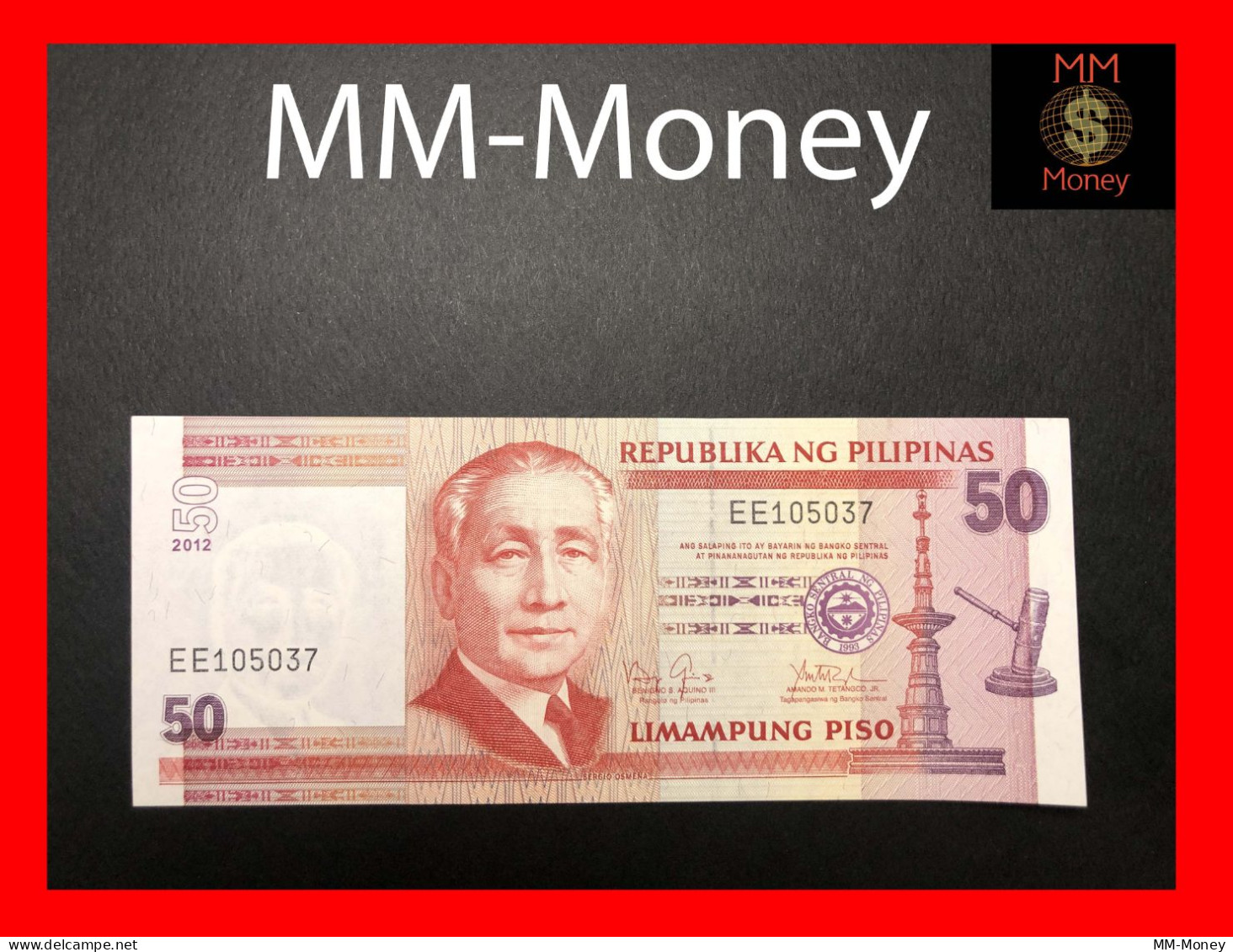 PHILIPPINES  50 Piso  2012   P. 193   *sig.  Aquino III - Tetangco*   UNC - Philippines
