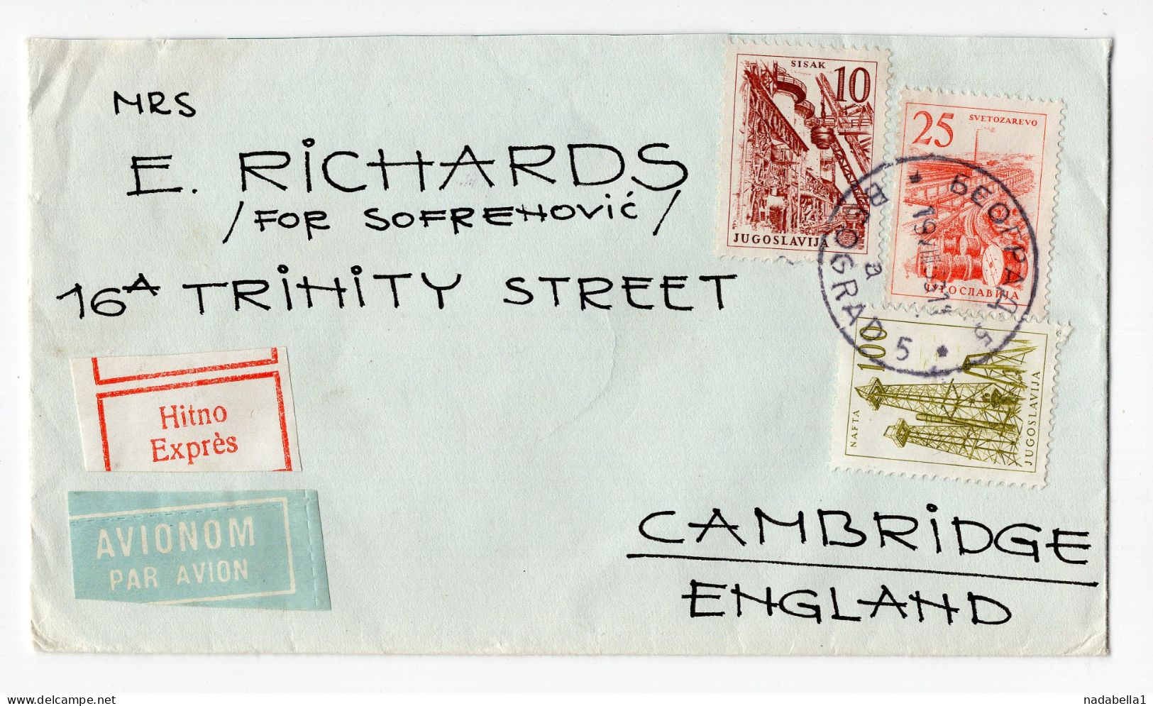 1963. YUGOSLAVIA,SERBIA,BELGRADE,EXPRESS,AIRMAIL COVER TO GREAT BRITAIN - Luftpost