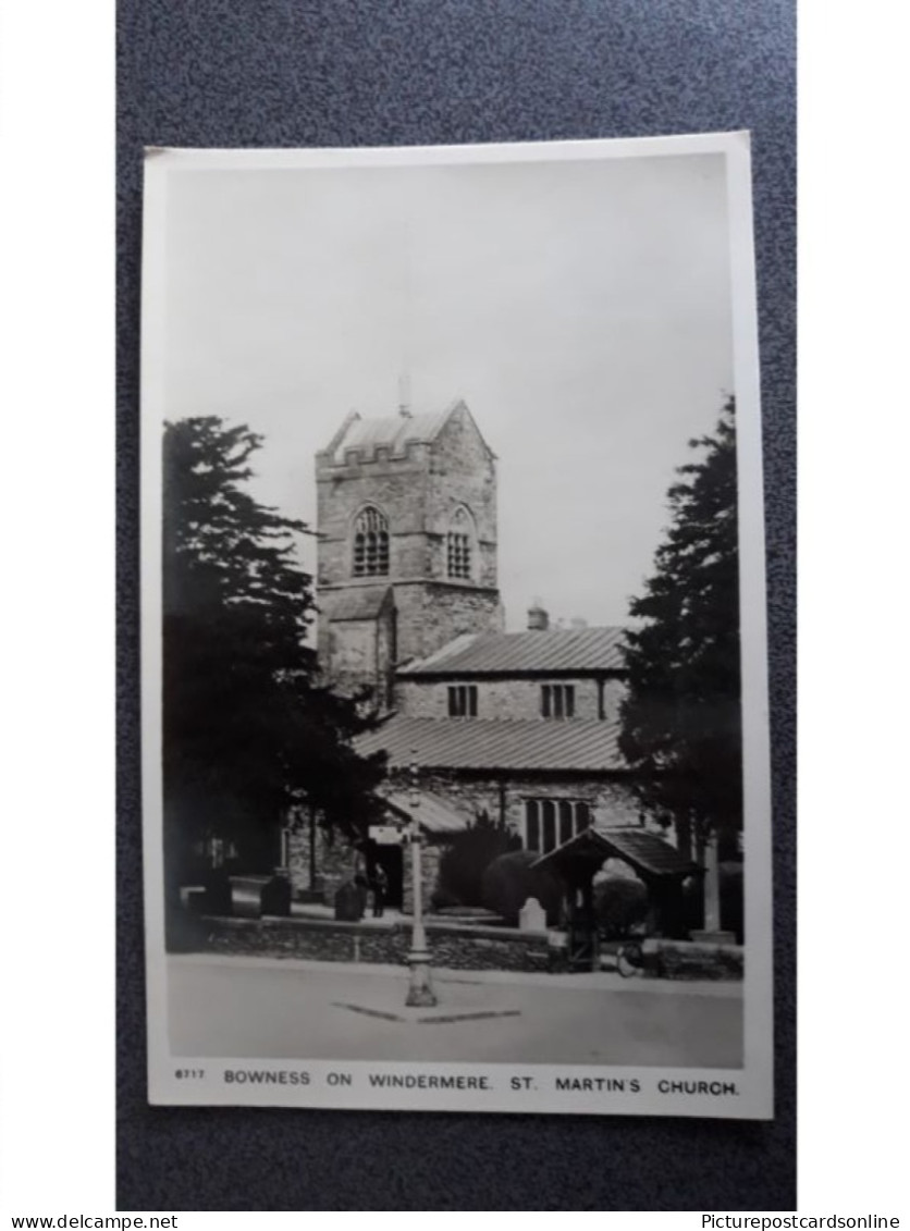 BOWNESS ON WINDERMERE ST MARTINS CHURCH OLD R/P POSTCARD CUMBRIA - Windermere