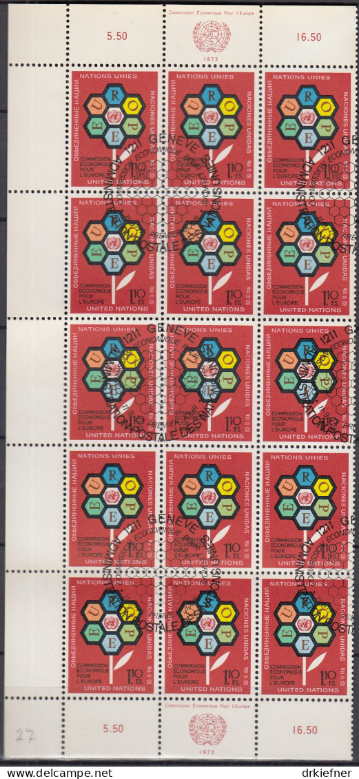 UNO GENF  27, 15erEinheit, Gestempelt, 25 Jahre ECE, 1972 - Used Stamps