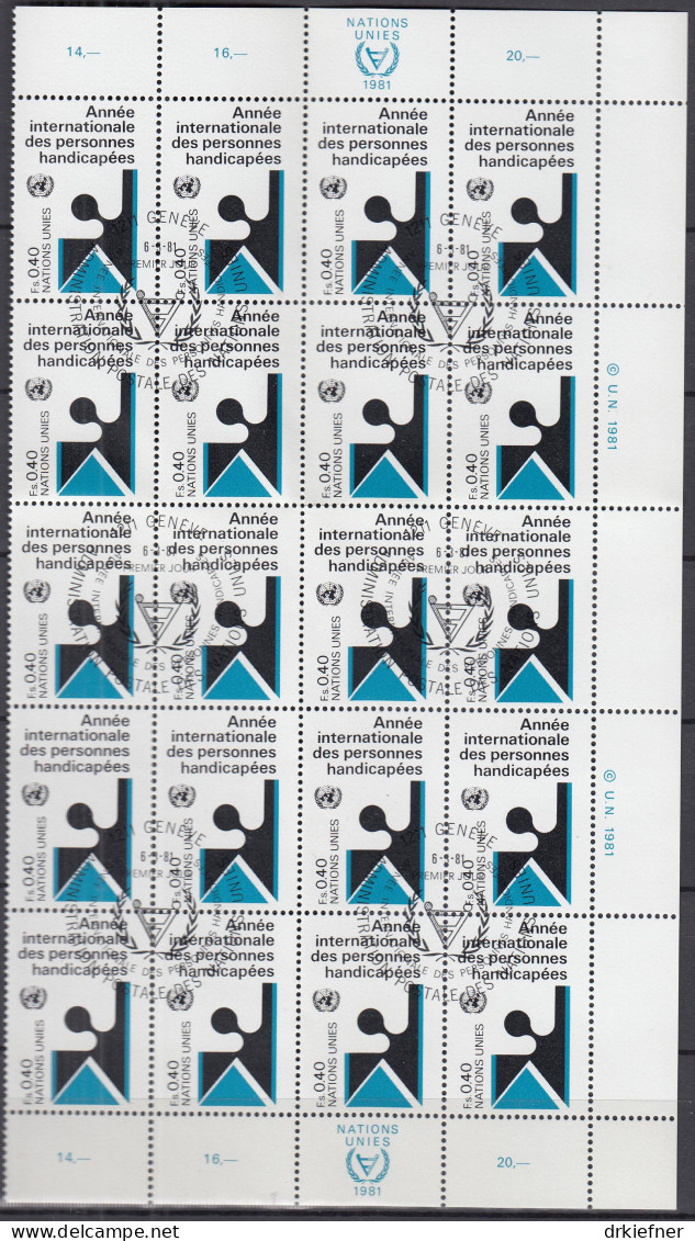 UNO GENF  97-98, 20erEinheit, Gestempelt, Internationales Jahr Der Behinderten, 1981 - Used Stamps